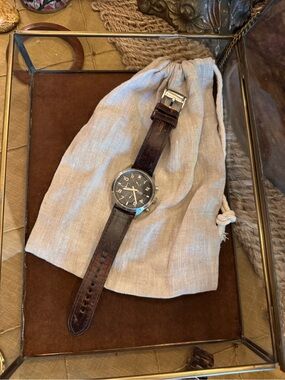Vintage Fossil Brown Leather Watch
